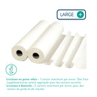 6 rollos de hojas de examen blancas, lisas y anchas - 135 hojas - 67 x 38 cm 