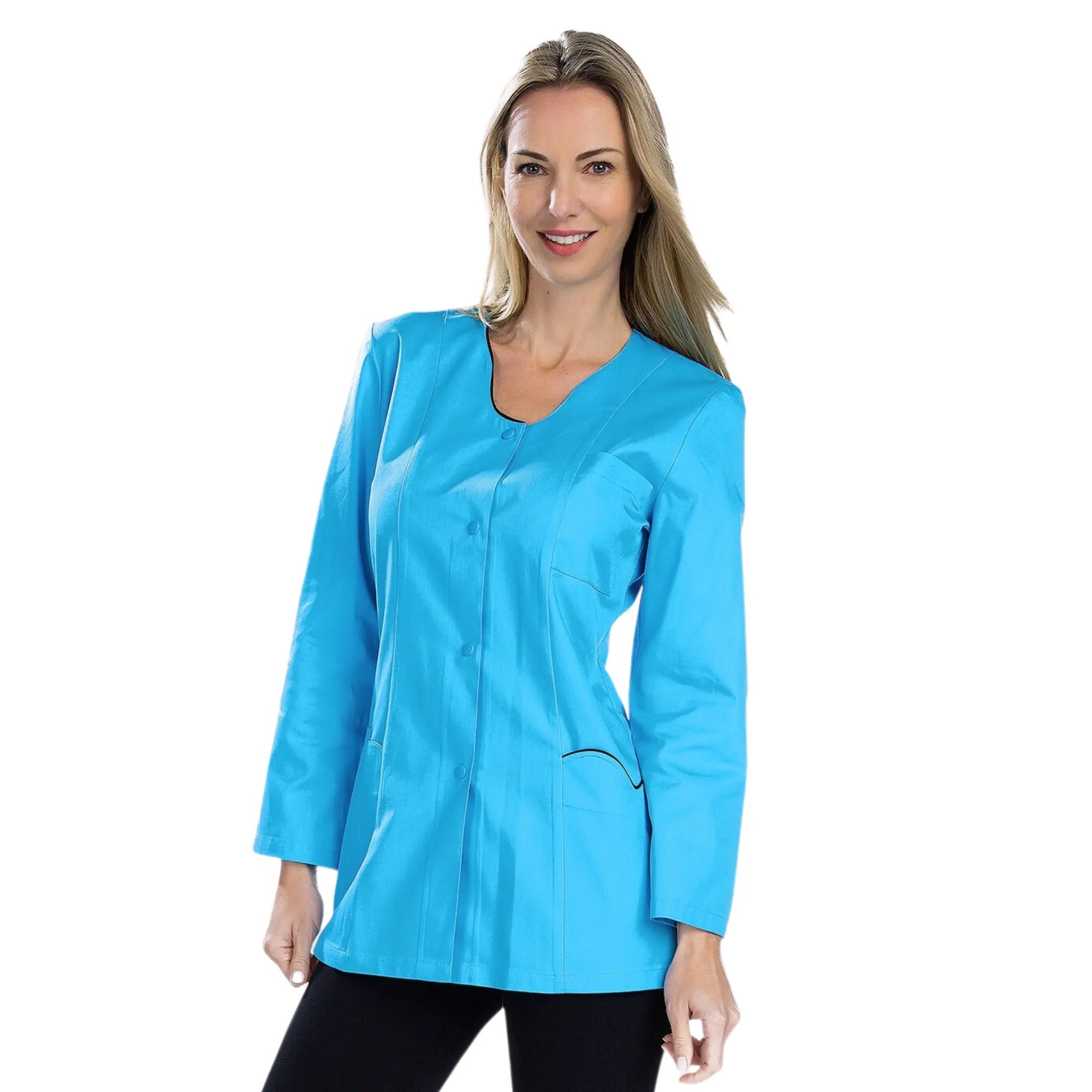 Anaïs - Tunica - Maniche lunghe - Donna - 75 cm My Blouse  Sergé-Atoll-Black-T6-XXXL