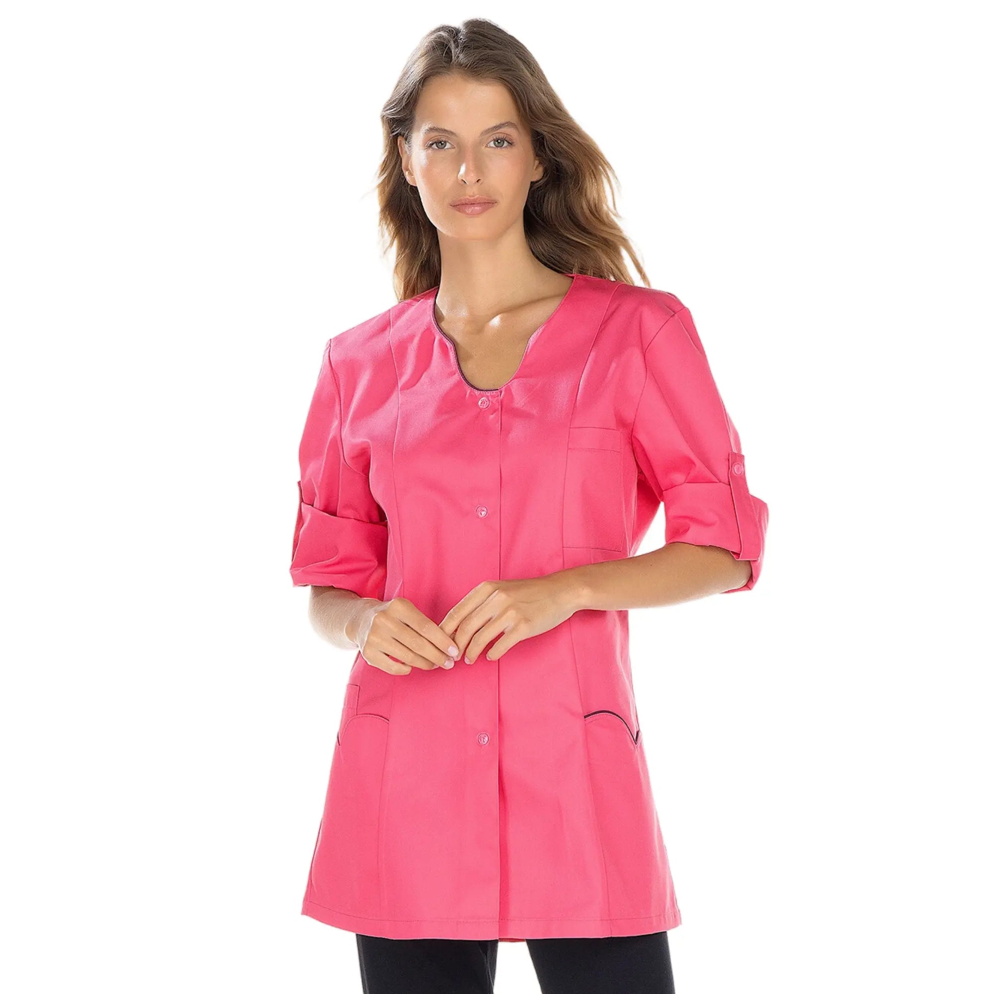 Anaïs - Tunica - Maniche Lunghe - Donna - 75cm My Blouse Sergé-Fushia-Iris-T6-XXXL