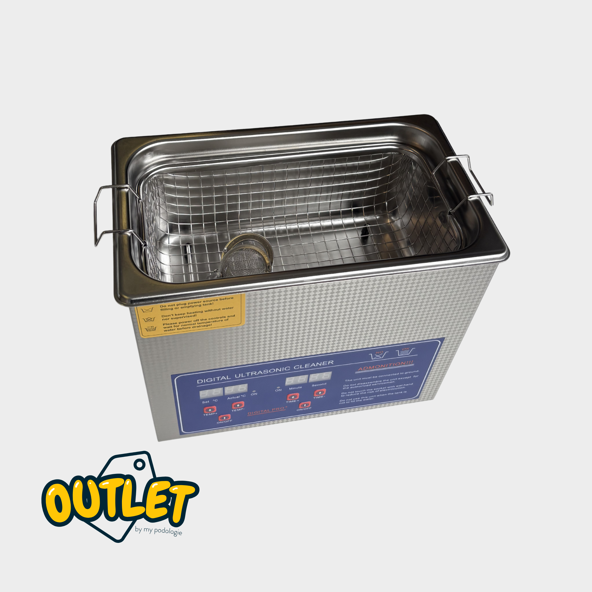 Bac à ultrasons en acier inoxydable - 3L // Défaut (livré sans carton) My Podologie 