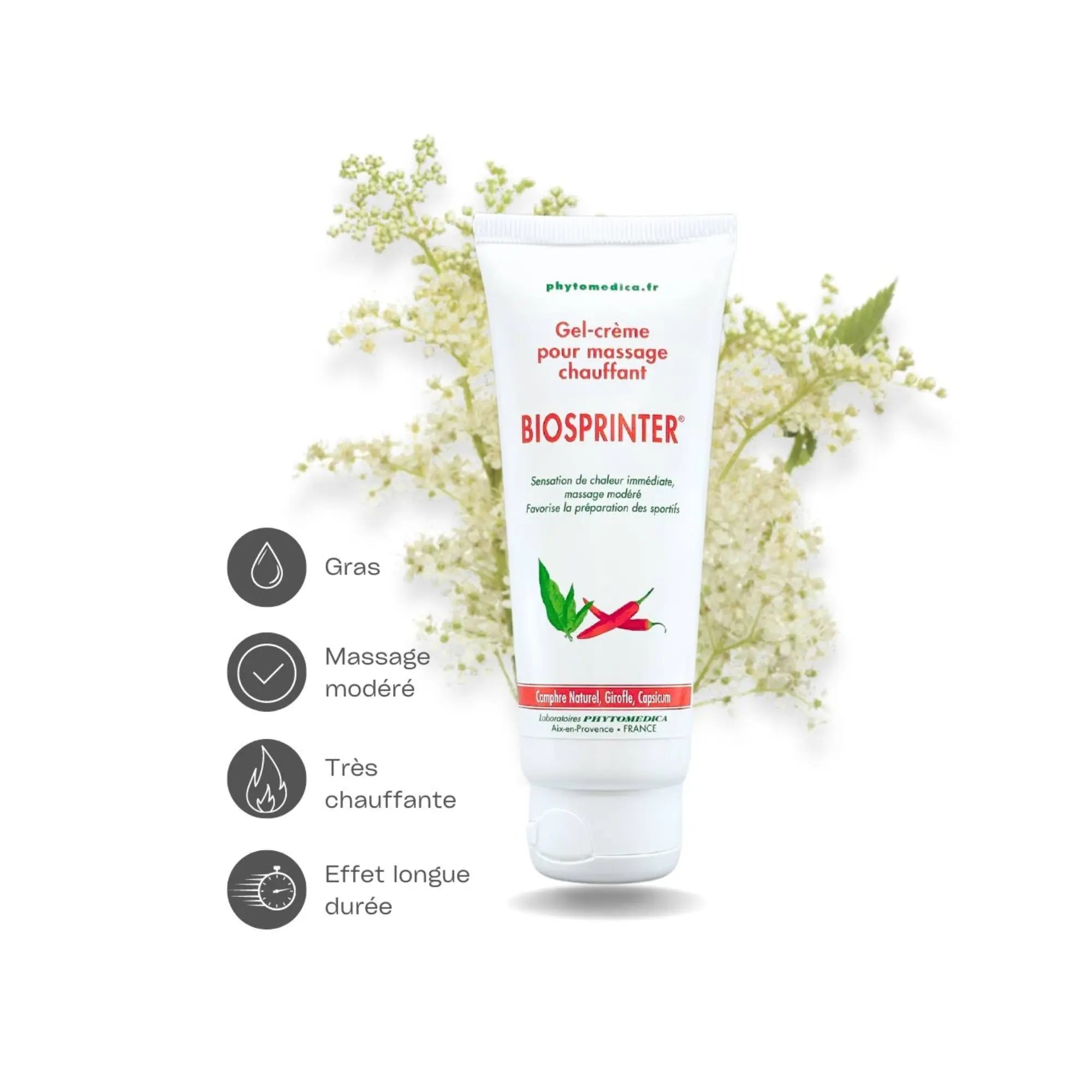 Biosprinter ® - Crème massage chauffant - 2 contenances - Phytomedica - My Médical