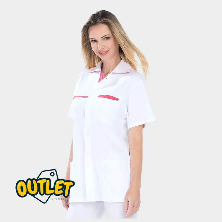 Blouse femme - Taille S - My Blouse // Fin de série My Podologie  Cyrille - blanc/fushia