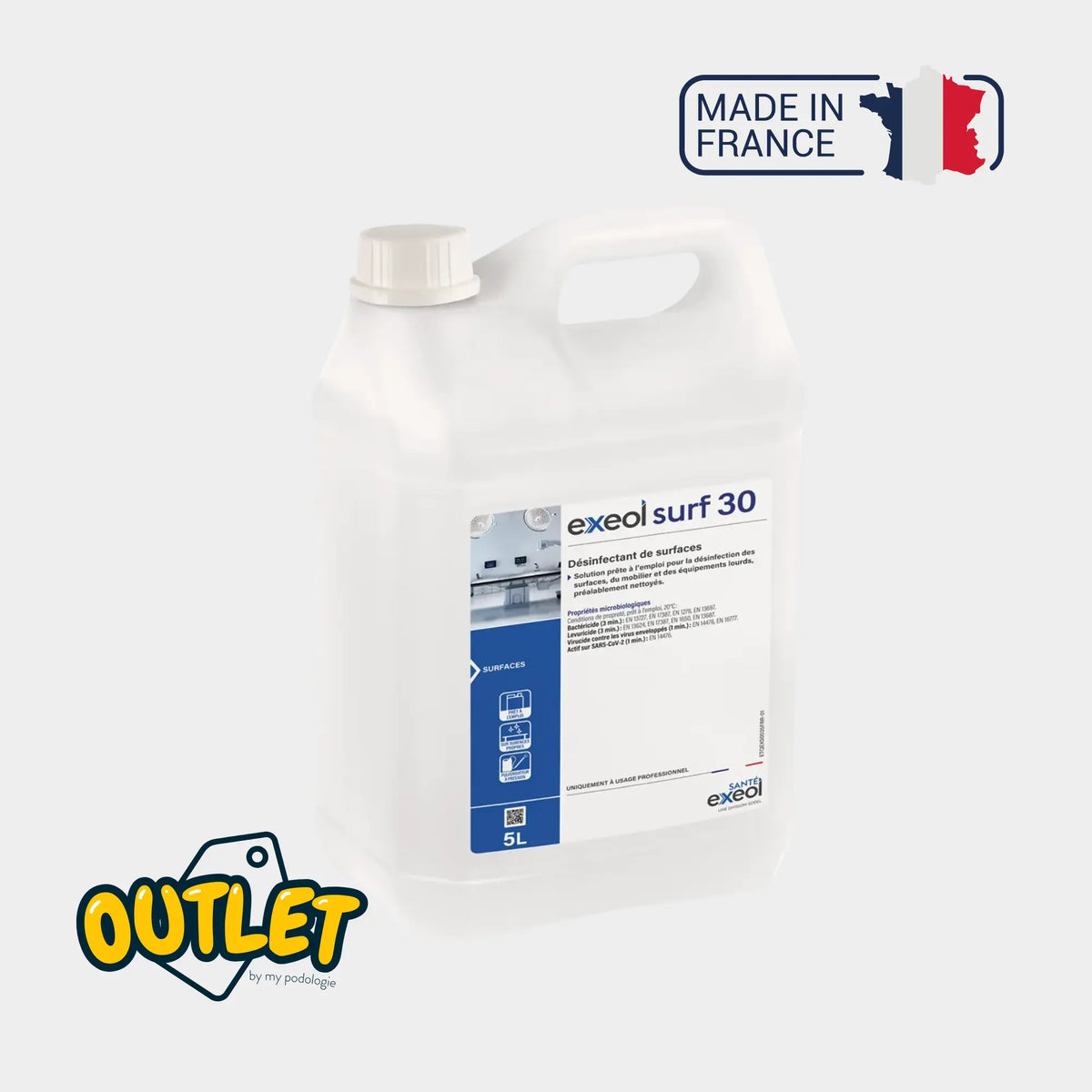 Disinfettante per superfici - Exeol surf 30 - Sodel // Data di scadenza Exeol 1 lattina da 5 litri