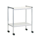 Mesa pedestal de madera laminada blanca - 2 tableros