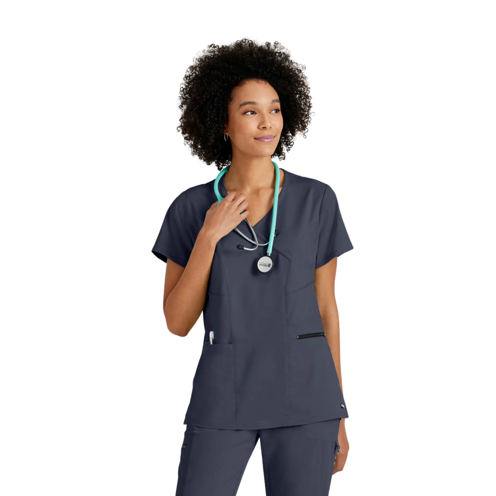 Kim - Tunique col V croisé - Femme - Grey’s Anatomy Stretch Grey’s Anatomy  Gris Anthracite / XL