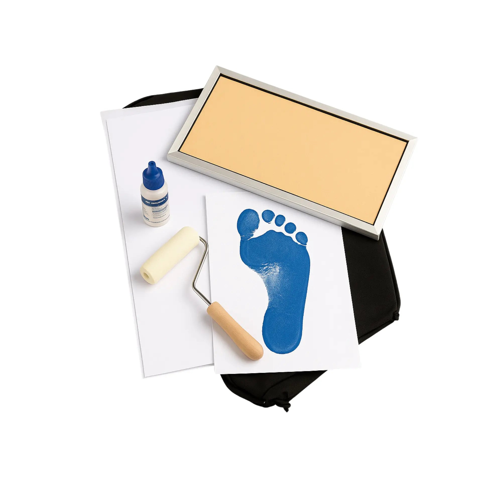 Kit complet pour empreinte = Podographe 1 pied + 1 encre + 1 rouleau + 50 feuilles + 1 sac de rangement My Podologie 