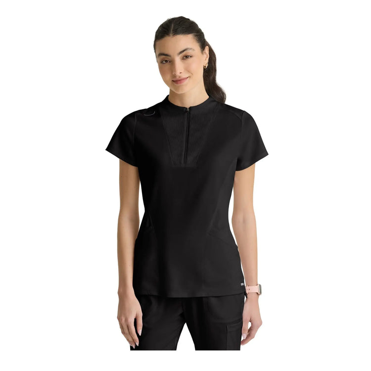 Kristi – Hochgeschlossene Tunika mit Reißverschluss – Damen – Grey’s Anatomy Stretch Grey’s Anatomy 