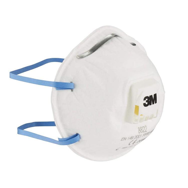Lot de 3 masques respiratoires filtrant coque avec soupape contre les particules irritantes 8822 - 3M - My Podologie