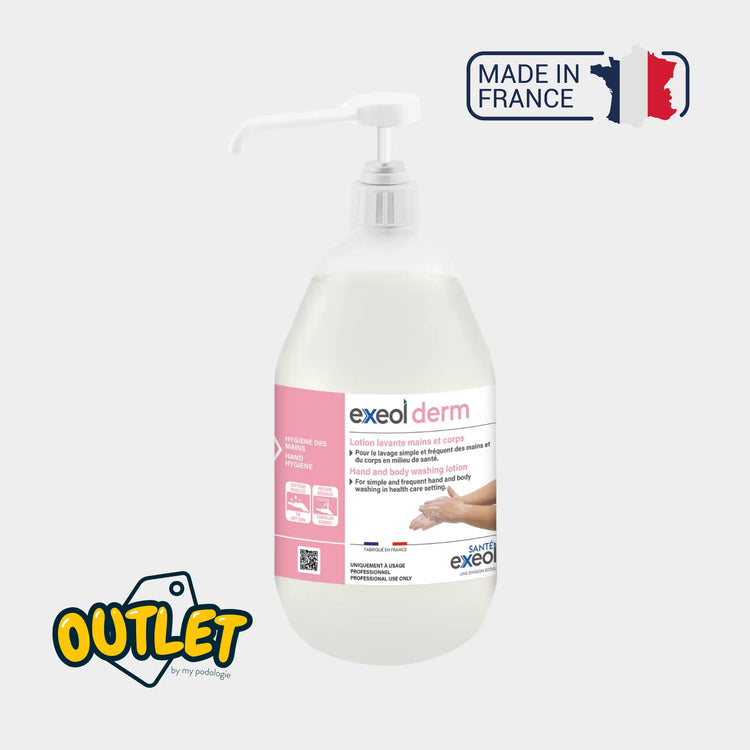 Lotion lavante mains et corps - Exeol derm - Sodel // Date courte Exeol  1-flacon-pompe-de-1L