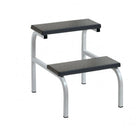 Sgabello con gradino a 2 gradini - Con tubo quadrato laccato - Nero - Carina Medical