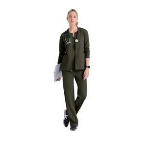 Mila – Medizinische Jacke mit Rundhalsausschnitt – Damen – Grey’s Anatomy Stretch Grey’s Anatomy 