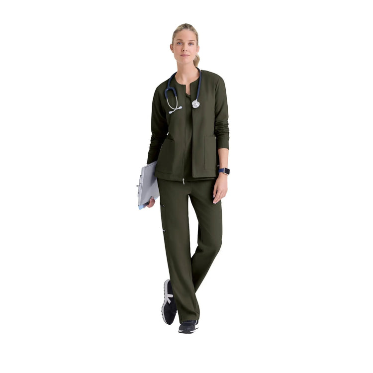 Mila – Medizinische Jacke mit Rundhalsausschnitt – Damen – Grey’s Anatomy Stretch Grey’s Anatomy 