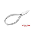 Alicate de unhas - Aço inoxidável - Acabamento acetinado - Corte reto - Mordentes planos e finos - 13,5 cm - Sam