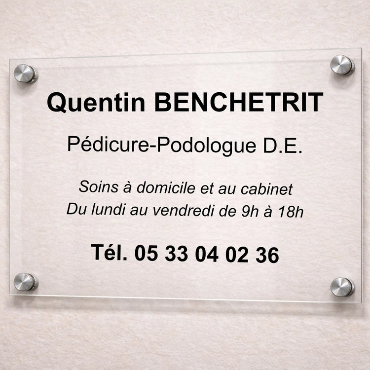 Plaque professionnelle Pédicure-Podologue personnalisable My Podologie 