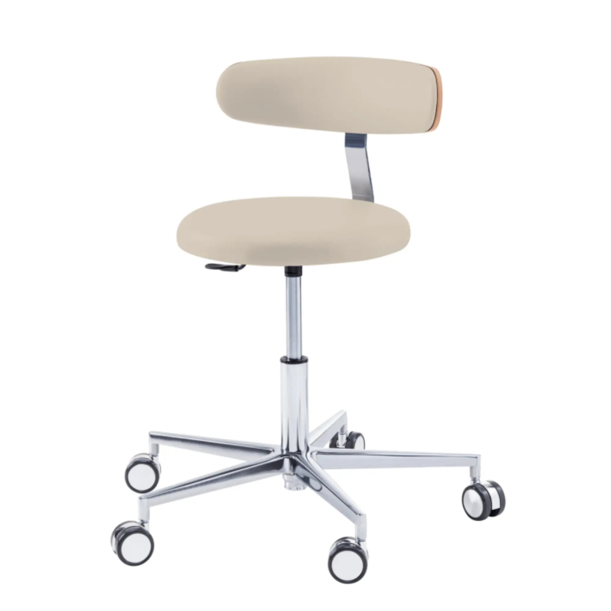 Siège praticien - ROUND - Ruck - Ressort à Gaz Long Ruck  Naturel-Dossier-Radius-CPL-Noyer