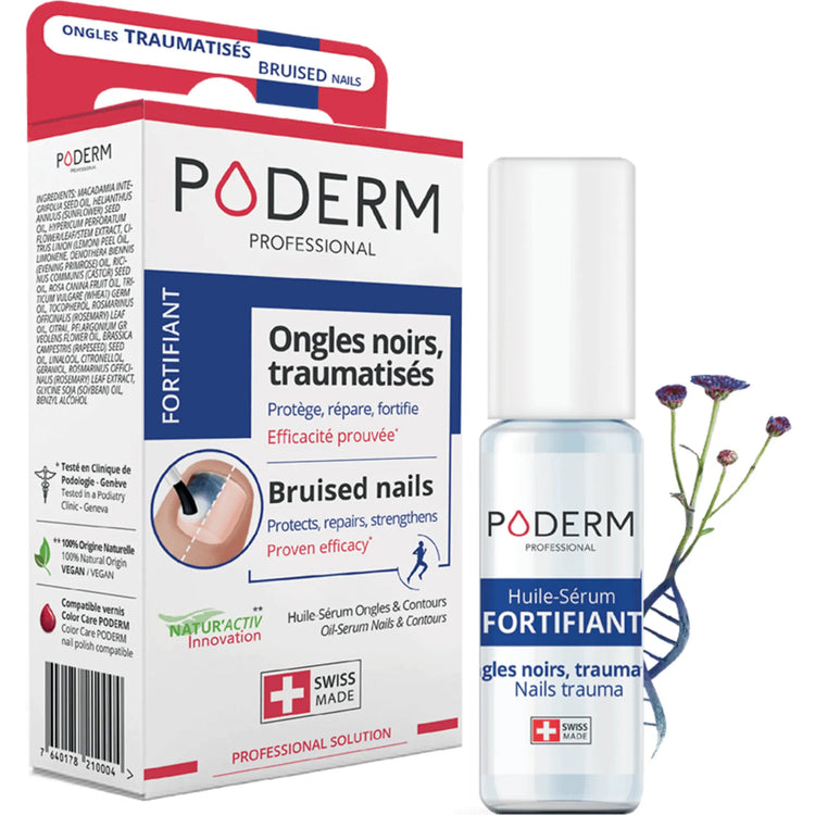 Traitement Sérum Ongles noirs, traumatisés - 8ml - Fortifiant - Poderm Professional - My Podologie